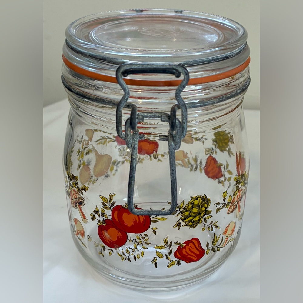 VINTAGE GLASS CANISTER STORAGE JAR ARC FRANCE SPICE OF LIFE DESIGN - Picture 2 of 9